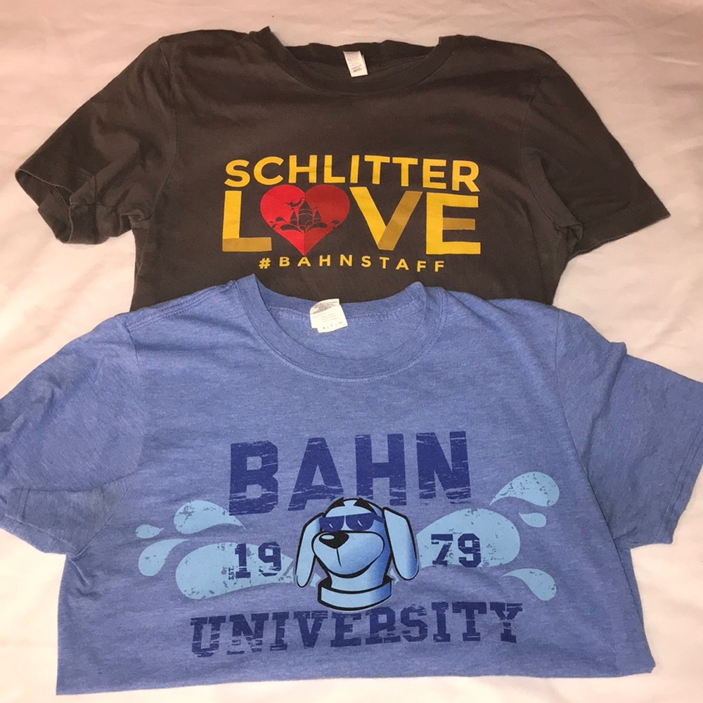 Two Schlitterbahn t-shirts